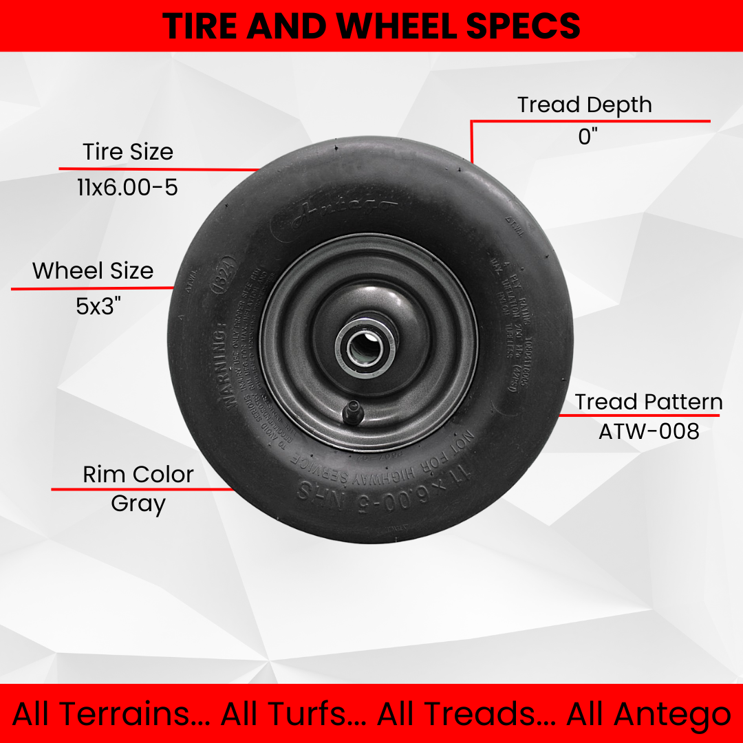 11x6.00-5 Tire Wheel Assy to Perfectly Replace Ariens/Gravely 07101105. Fits on Ikon XL Zero Turn (Set of Two)