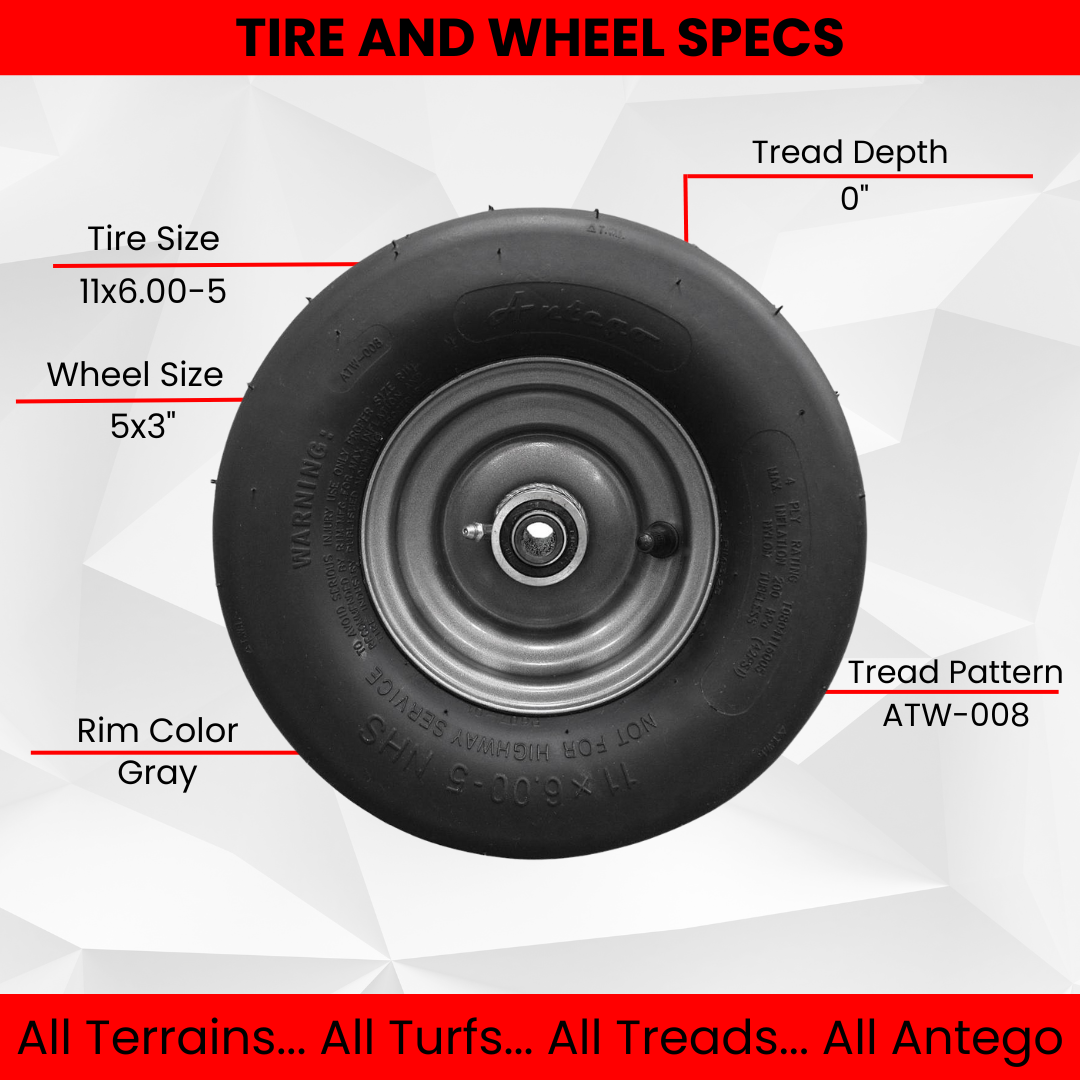 (Set of 4) Gravely Ariens 07101105 11x6.00-5 Tire & Wheel Assembly fits IKON XL, ZT XL