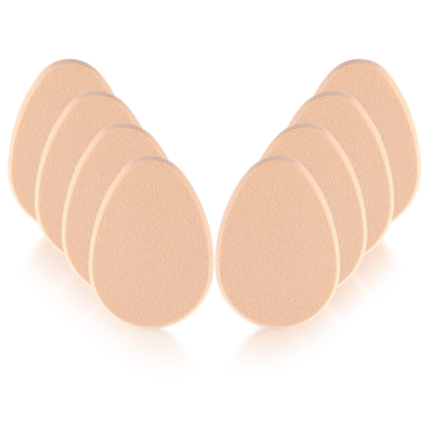 Hpmjz 8 Pcs Oval Puff Makeup Sponge Foundation Beige Soft Durable