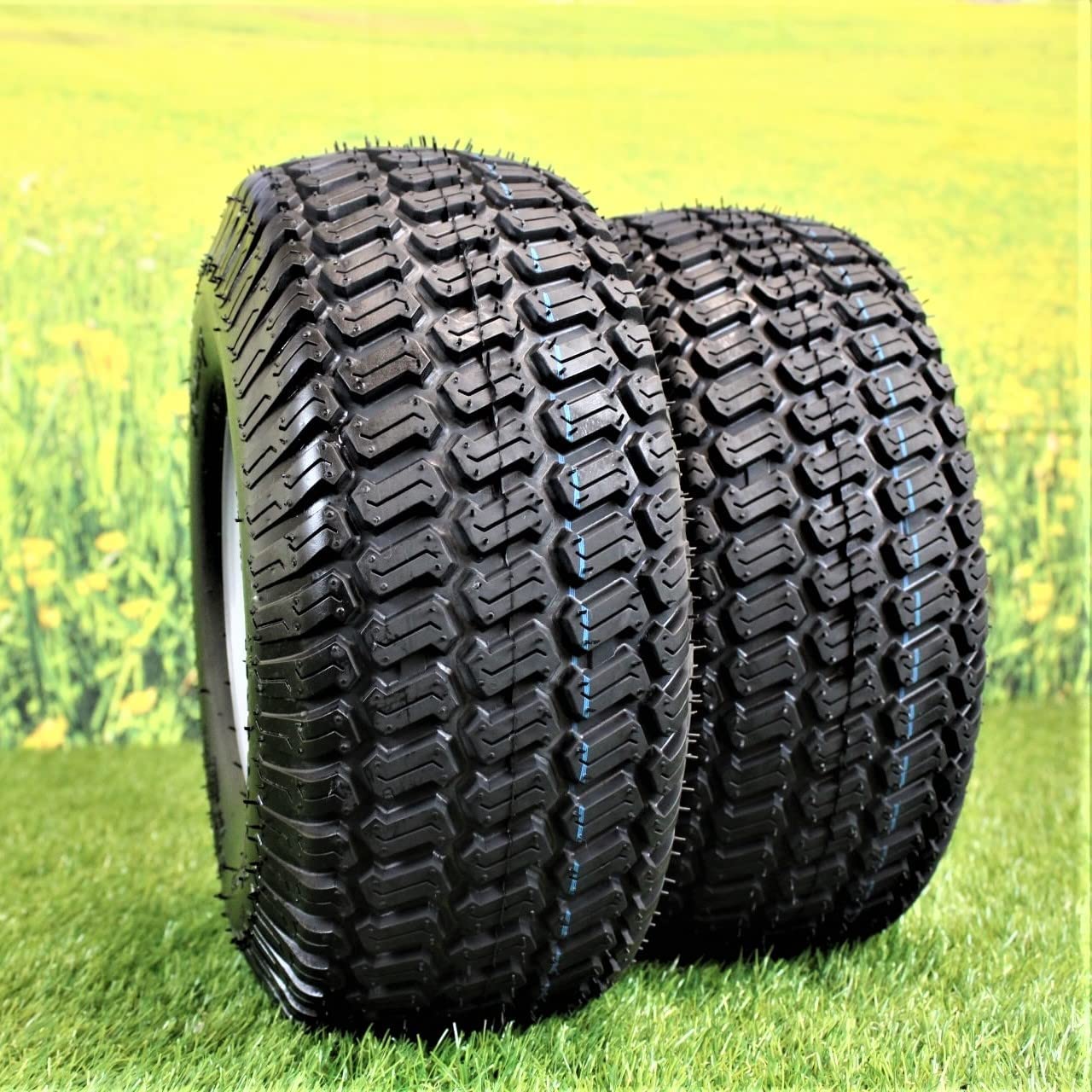 15x6.00-6 Turf Tire & Wheel Assembly .75" Bearing for Husqvarna/Poulan ATW-003 (Set of 4)