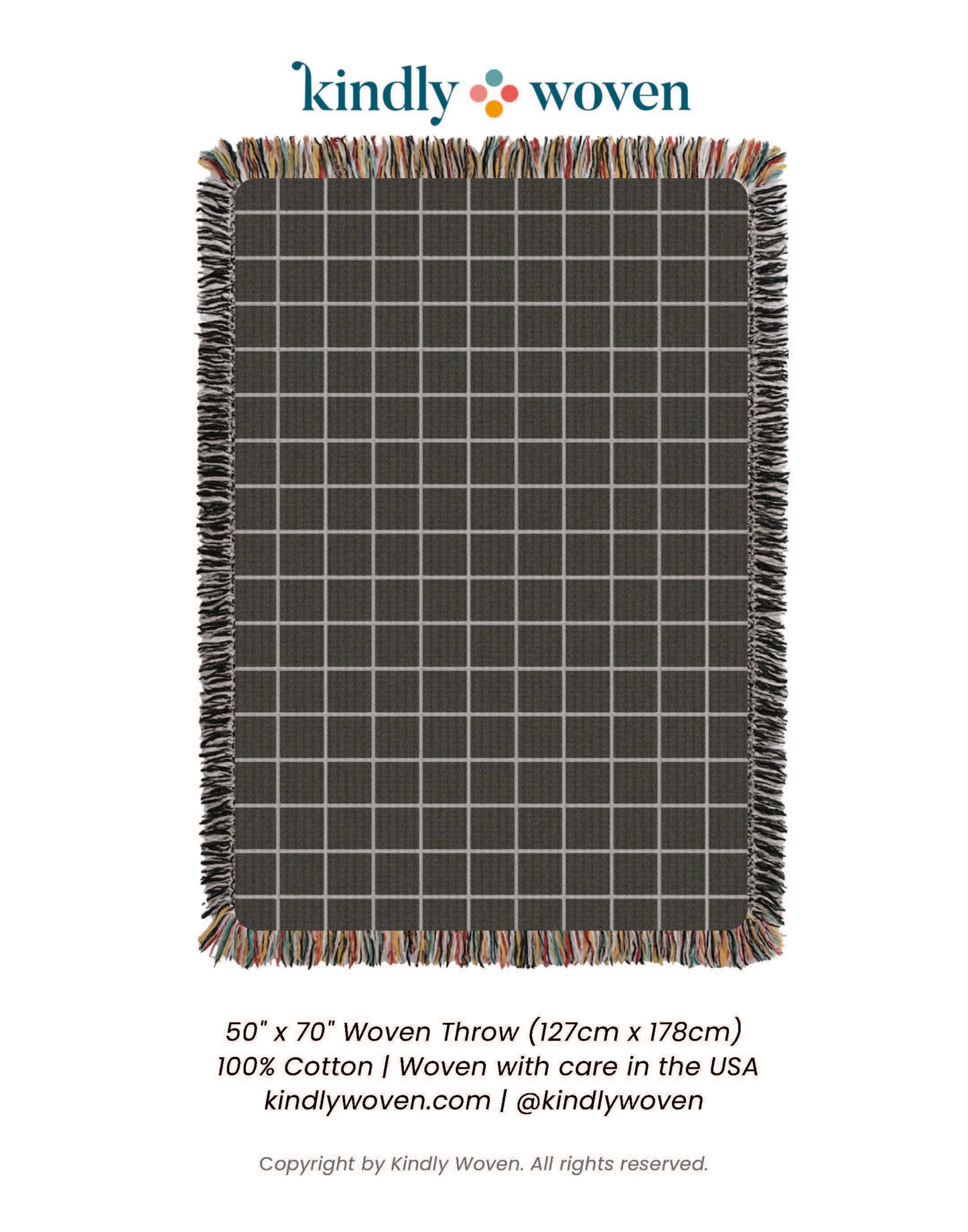 Greer — Nocturne Colorway - Reversible Woven Blanket with Fringe