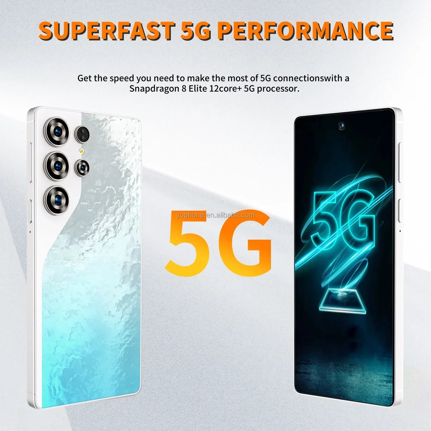 Android Fingerprint Unlock 4G 5g Network 6.6Inch Mobile Phone 5G Smartphone