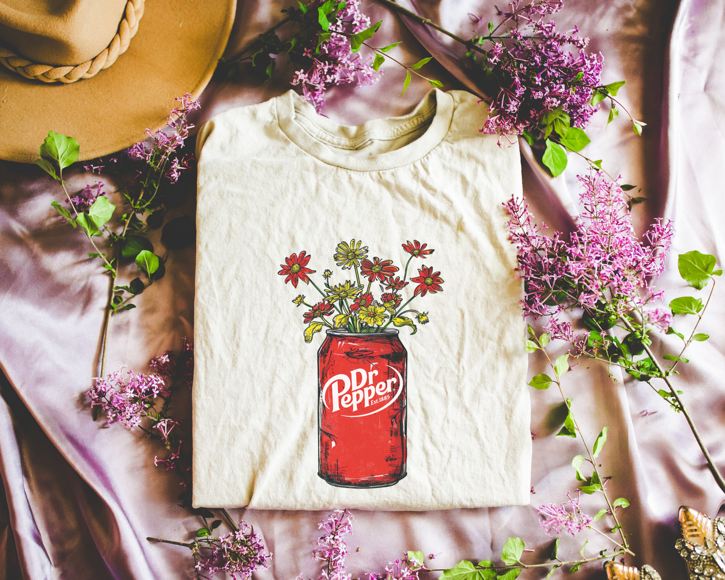 pepper red can w/ flower design