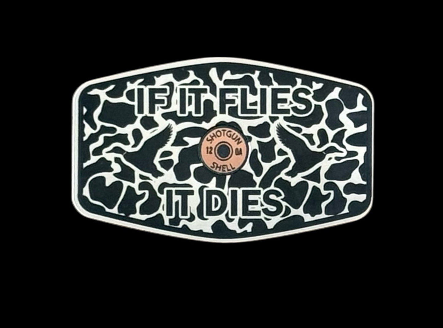If It Flies Acrylic Hat Patch with Copper Acrylic Insert - 2 Pieces - 4 Colors Available