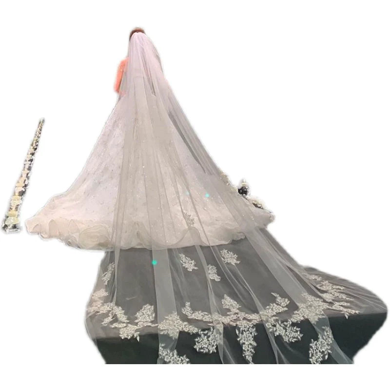 Luxury Super Long Tail Lace Mori Style Veil