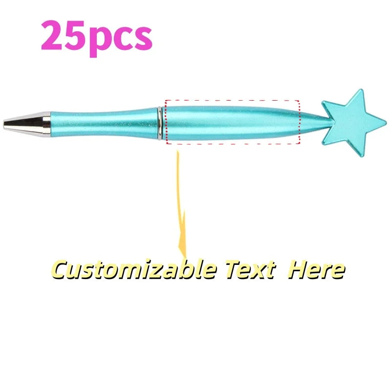 25PCS Customizable Star Ballpoint Pens for Promotional Gifts Colorful Bulk Pens Twist Action for Advertising Business Gifts