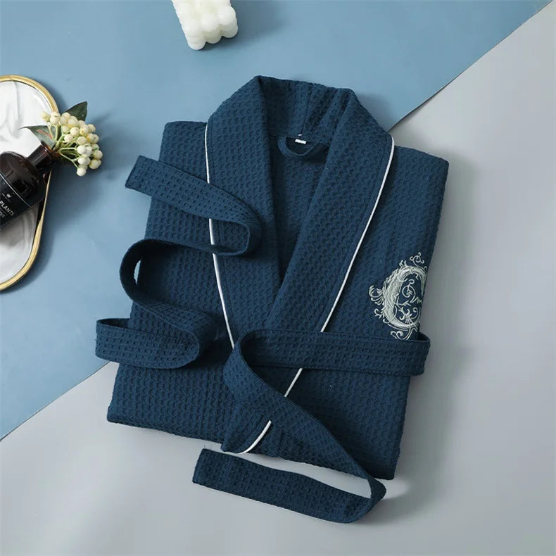 Top Quality Autumn Winter Bathrobes Couple Towel Terry Cotton Robe Men's Elegant Five-star Hotel Home Wear