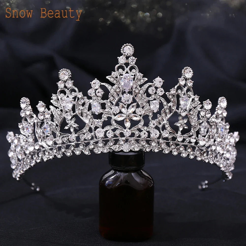 Zircon Wedding Crown Luxury Zircon Diadem Rhinestone Headpiece Bridal Hair Jewelry