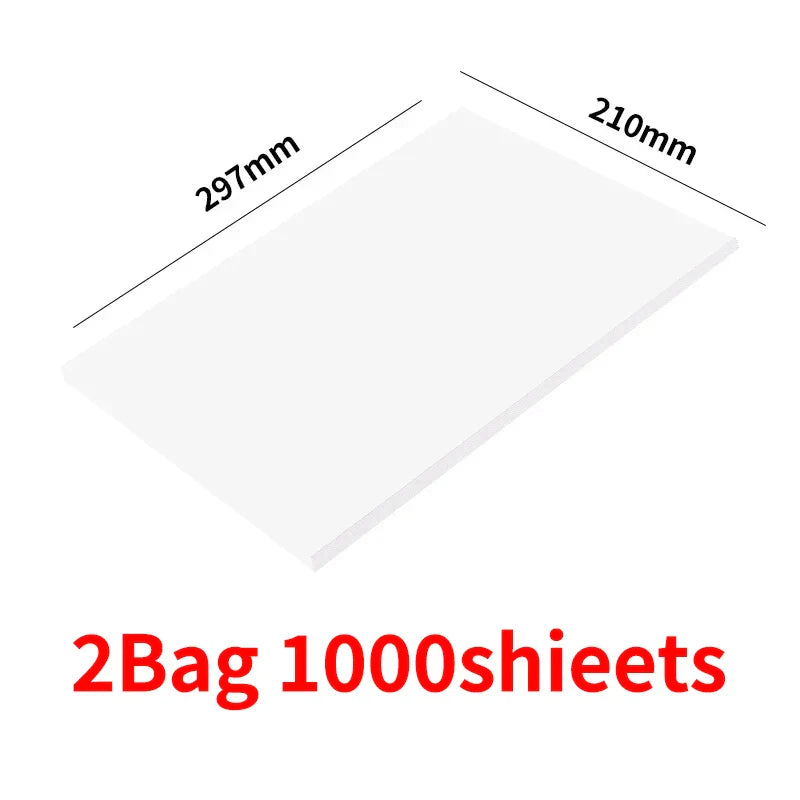 500/1000/1500/2000/2500 sheets of processed white paper, draft paper, office supplies, high whiteness A4 printing paper