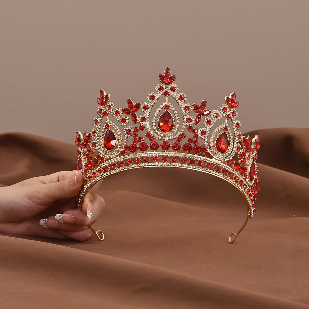 Luxury Baroque Crystal Royal Queen Wedding or Pageant Crown Rhinestone Tiaras