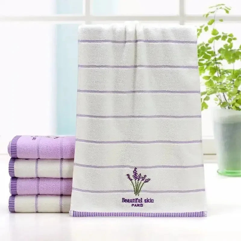 High-quality pure cotton embroidered bath towel, lavender scented, soft, quick-drying, highly absorbent hand towel/face towel
