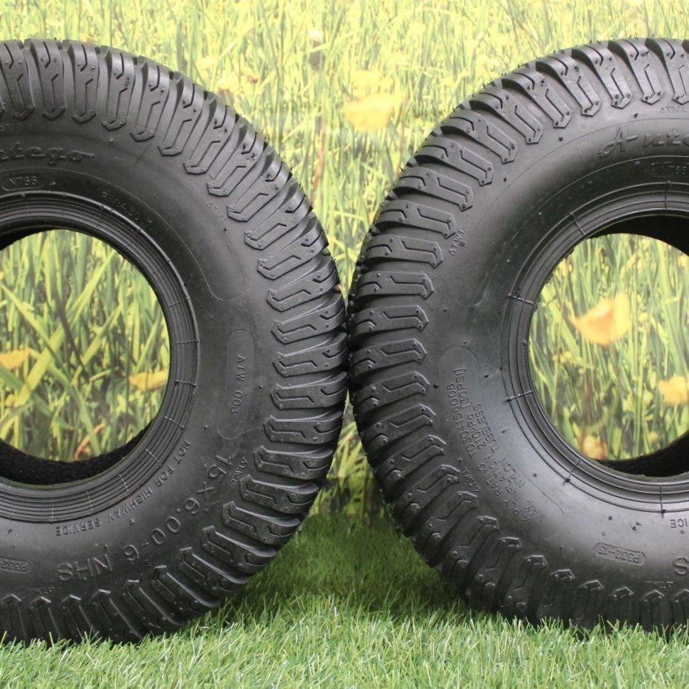 Antego Tire 15x6.00-6 4 PLY Turf Tires for Lawn & Garden (Set of Four)