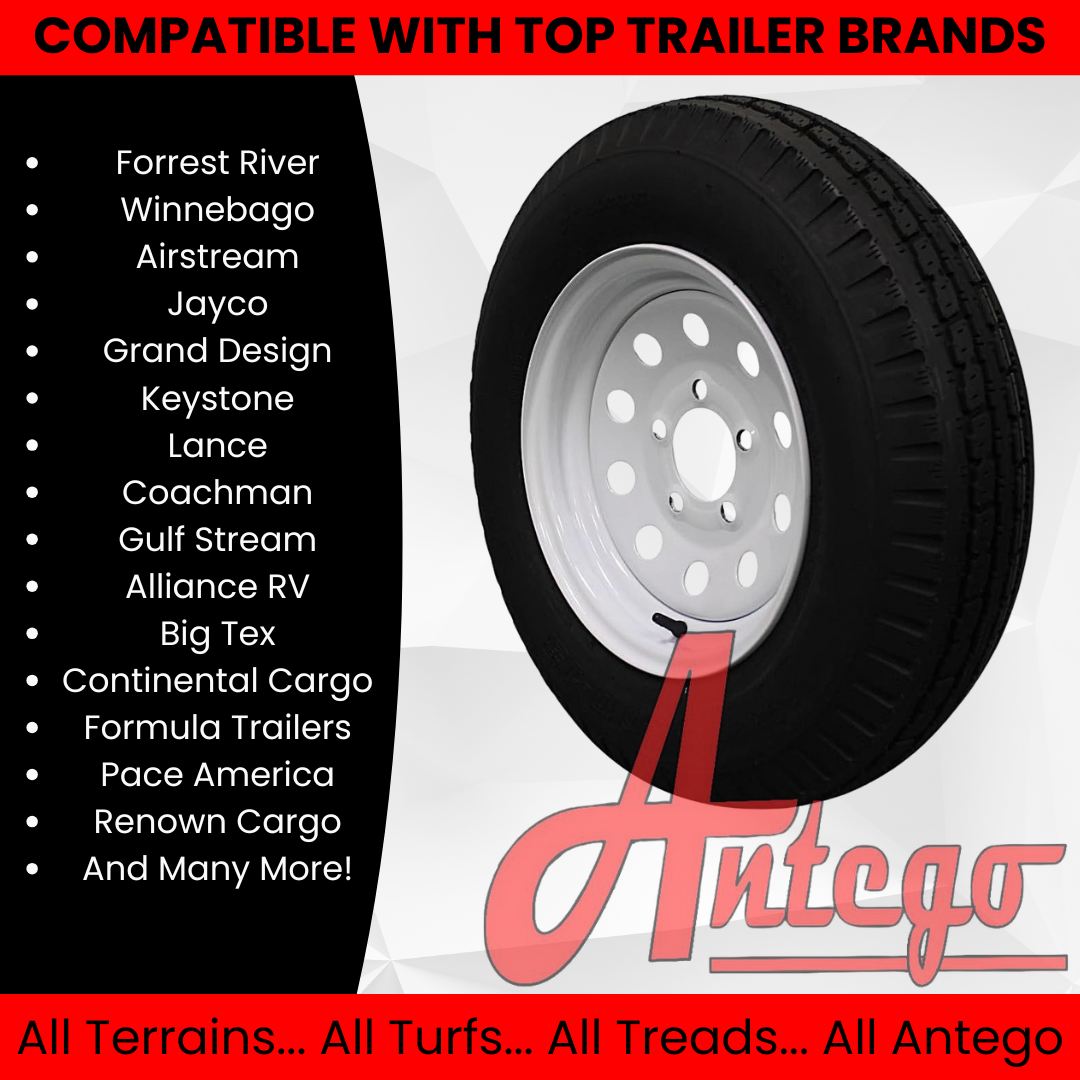 (Single Assembly) Antego Tire and Wheel 175/80D13 Trailer Tire – Reinforced 6-Ply-Ply Design, 13.0-Inch Rim – Built for Long-Distance Hauling & Stability | A130454500116206ST17580D13