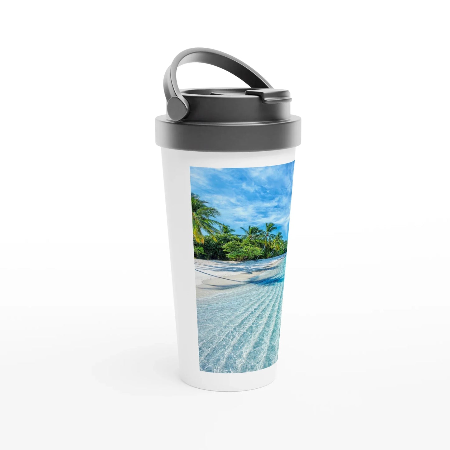 White 15oz Stainless Steel Travel Mug
