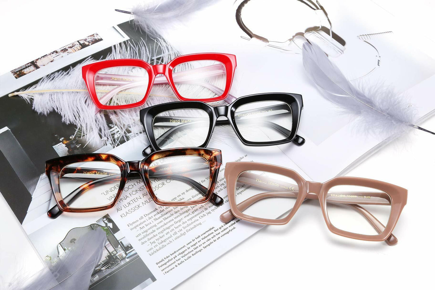 FEISEDY B2461 Square Thick Eyeglasses Frame Classic Unisex Eyewear