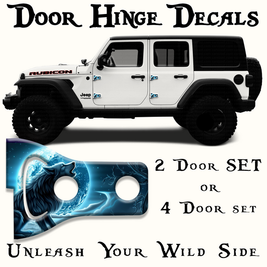 Wolf door hinge overlay decal 20 design flat lay