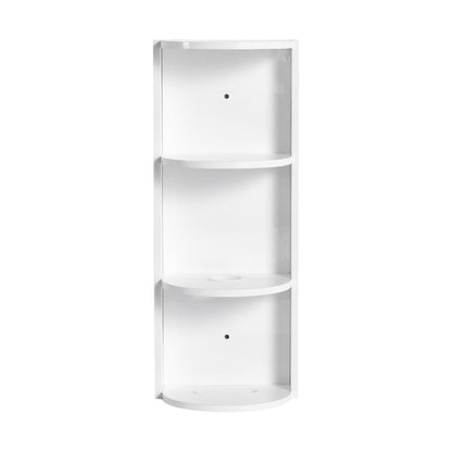 Glossy White 12' Bathroom Wall-Mounted Storage Rack with Float Mounting Design, Durable Plywood