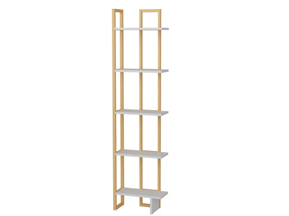Alice 71" Tall Metal Manufactured Wood Bookcase | Corner Bookcase