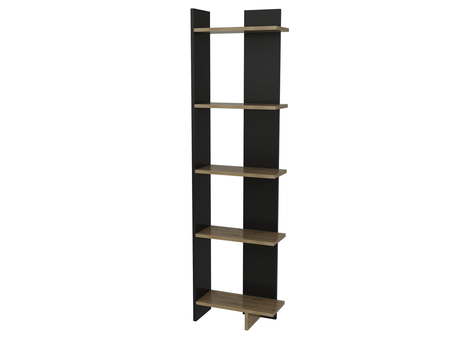 Alice 67” Corner Bookcase – 5-Tier Narrow L-Shaped Wall-Mounted Corner Bookshelf
