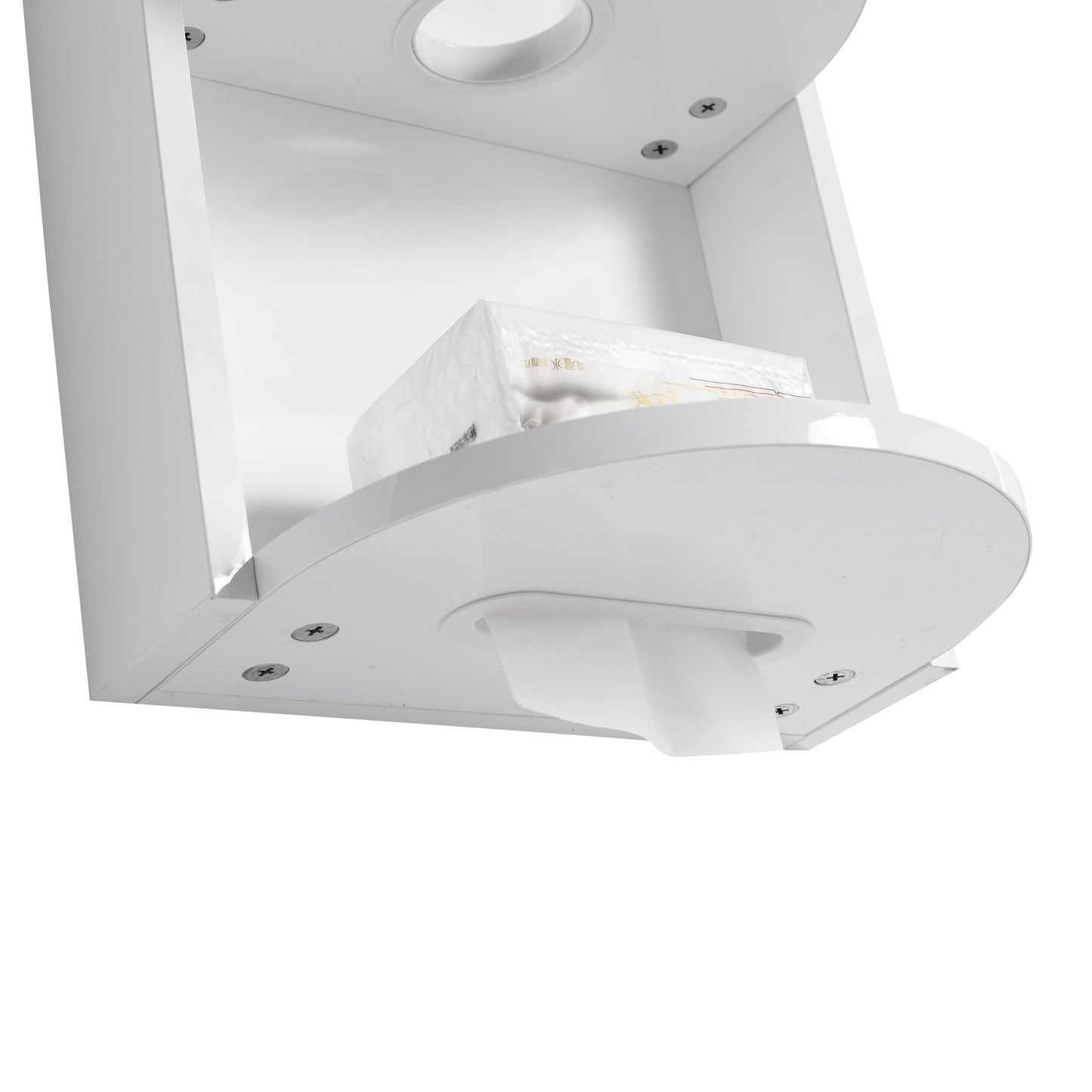 Glossy White 12' Bathroom Wall-Mounted Storage Rack with Float Mounting Design, Durable Plywood
