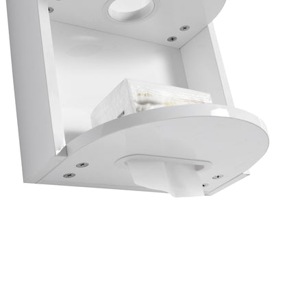 Glossy White 12' Bathroom Wall-Mounted Storage Rack with Float Mounting Design, Durable Plywood