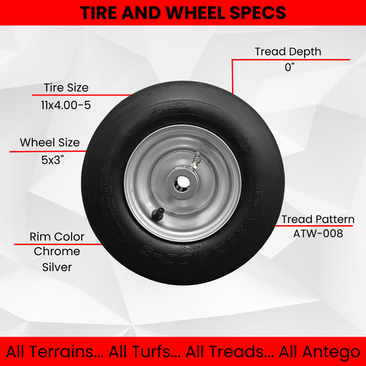 Hustler Pneumatic Tire Assemblies 11x4.00-5 Fits Raptor and Sport 605133 (Set of 4)