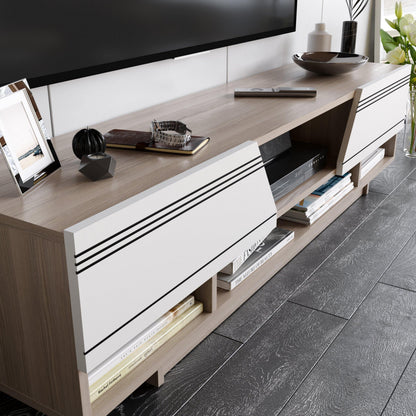 Aspatria 63" TV Stand and Media Console with Cabinets and Shelves fro TVs up to 72"