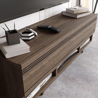 Celestia 47" TV Stand and Media Console with Cabinets and Open Shelves