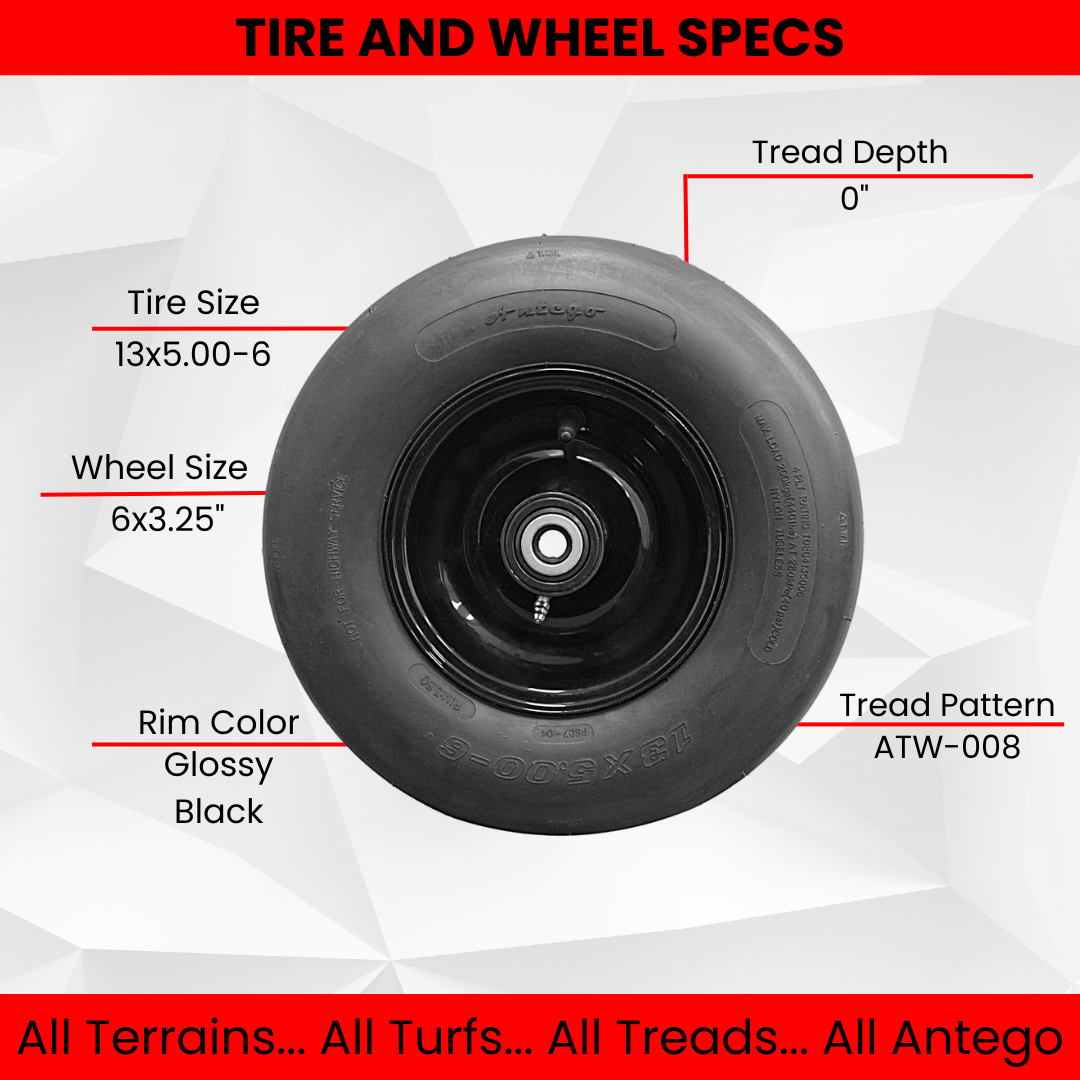 13x5.00-6 Pneumatic Tire and 6x3.25 Wheel Assemblies (Set of Four)