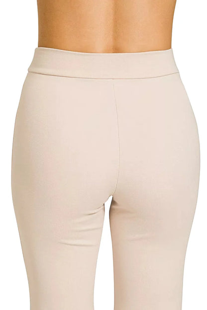 Zenana Heavy Ponte Elastic Waistband Pintuck Pants