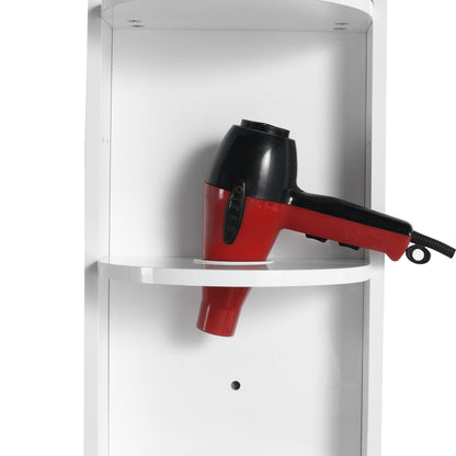 Glossy White 12' Bathroom Wall-Mounted Storage Rack with Float Mounting Design, Durable Plywood