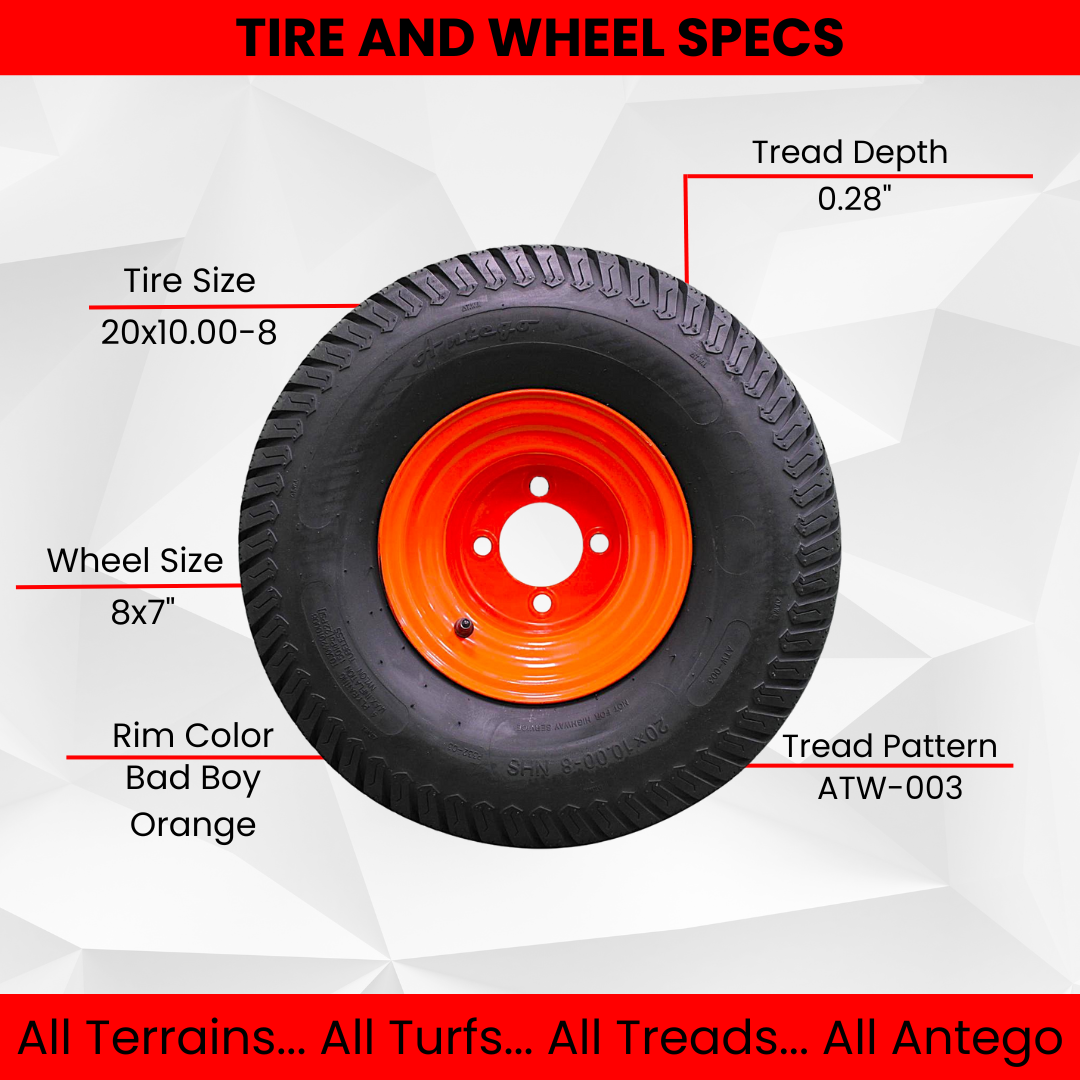 Bad Boy Heavy Duty 20x10.00-8 Tire & Wheel Assemblies (Set of Two)