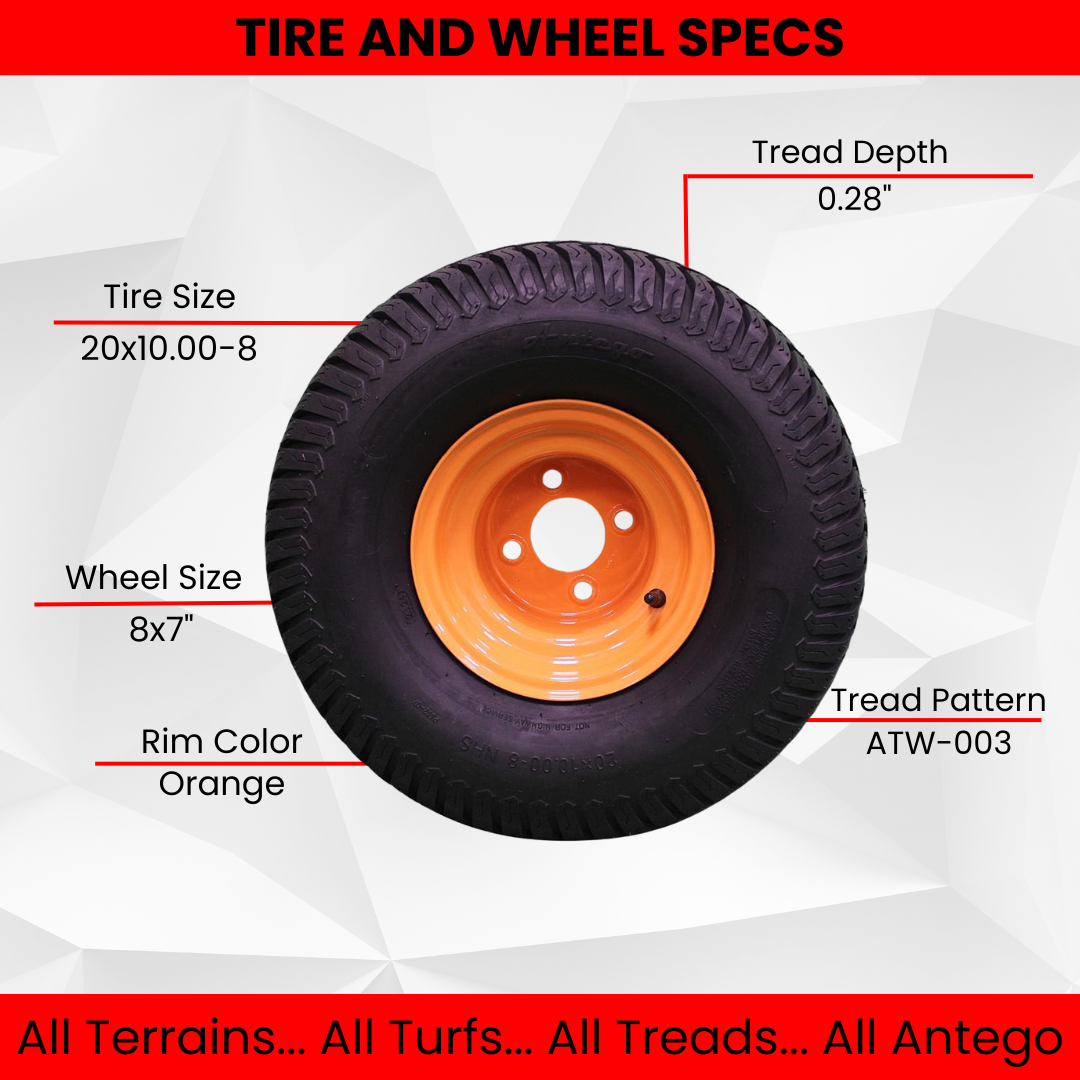 (Set of 4) 20x10.00-8 Tire & Wheel Set for Scag