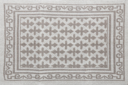 Pearl 100% Cotton Washable Bohemian Area Rug - Light Gray and Off-White