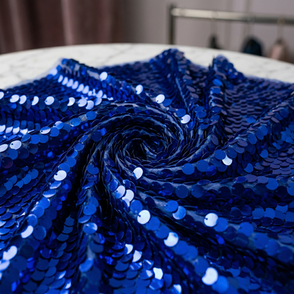 Round Sequin Fabric by the Yard 54” Wide – Shiny Sequin Mesh Fabric for Dresses, Costumes, Backdrops & Event Decor