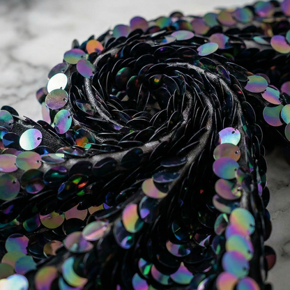 Round Sequin Fabric by the Yard 54” Wide – Shiny Sequin Mesh Fabric for Dresses, Costumes, Backdrops & Event Decor