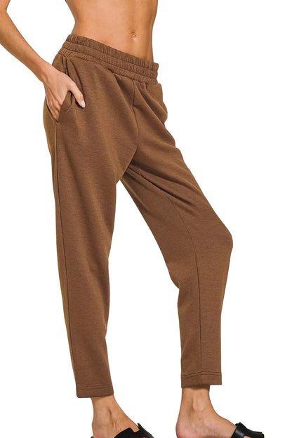 Zenana Scuba Capri Sweatpants with Pocket