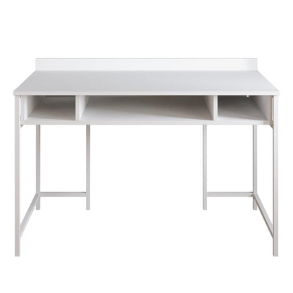 Tumata 47'' Wide Metal Wood Computer Desk with Open Shelves