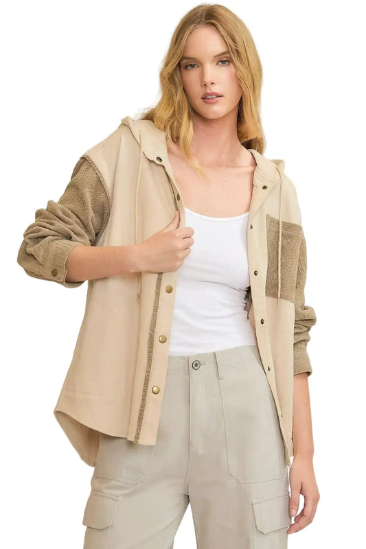 Umgee Washed French Terry Shacket