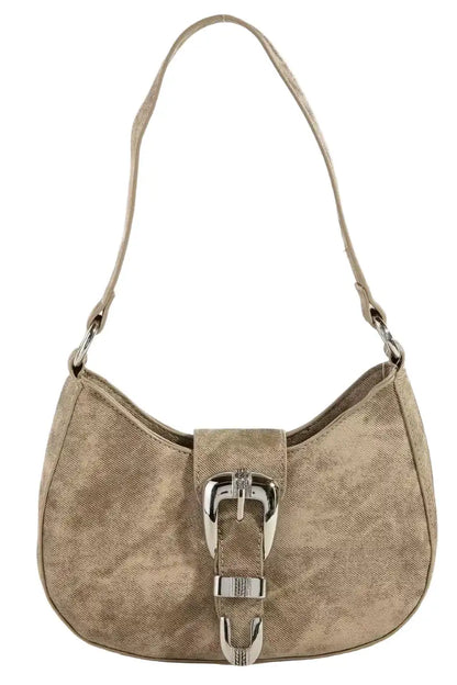 Fame Buckle Detail Hobo Shoulder Bag