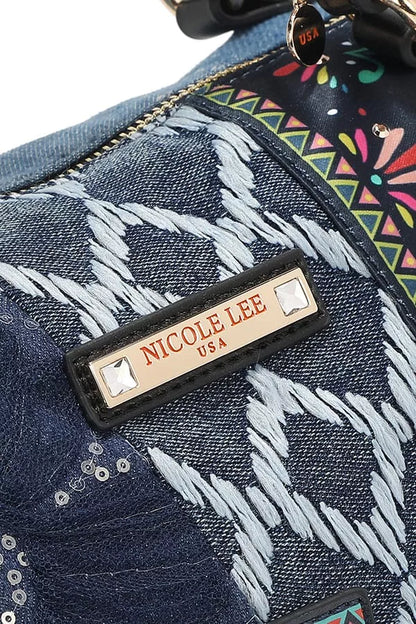 Nicole Lee USA Bosque De Amor Denim Boston Bag