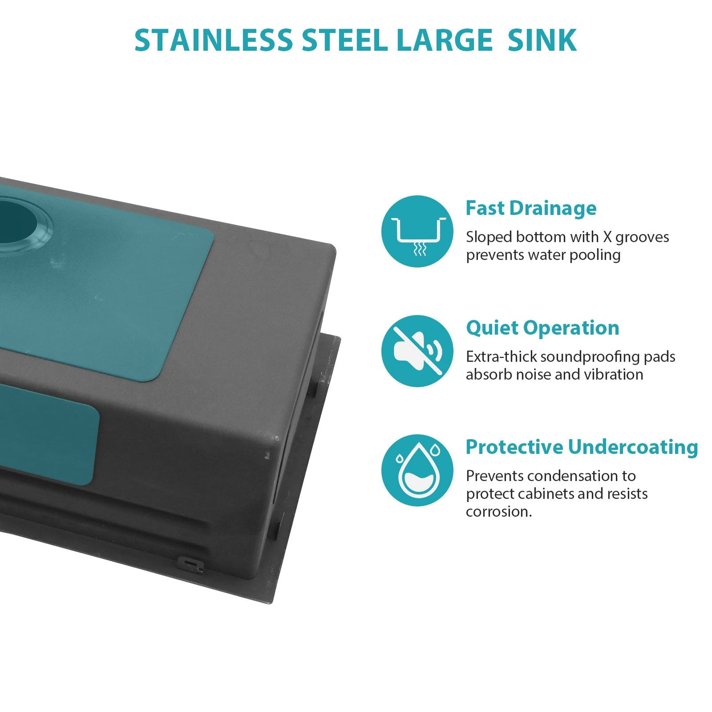 33" Gunmetal Black Kitchen Sink – 16G T304 Stainless Steel | Waterfall Faucet, Workstation Ledge, Top Mount