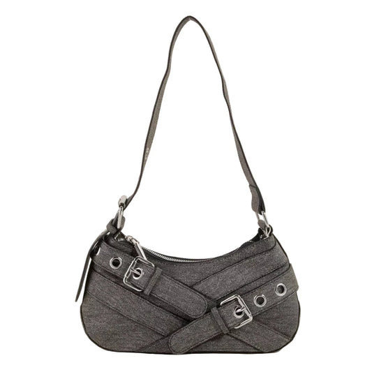 Fame Denim Belt Accent Shoulder Bag