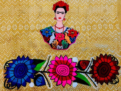 Frida Kahlo Embroidered Shawl Rebosos Bordados de Frida Kahlo con Imagen