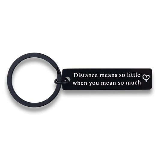 yaozeio Long Distance Relationship Keychain Gift for Couples Black Unisex