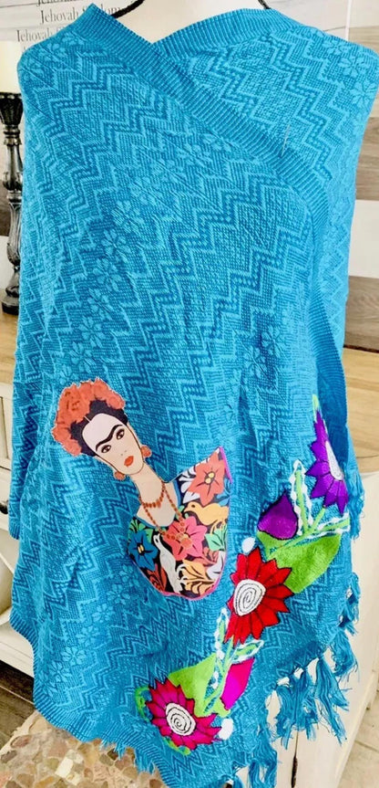 Frida Kahlo Embroidered Shawl Rebosos Bordados de Frida Kahlo con Imagen