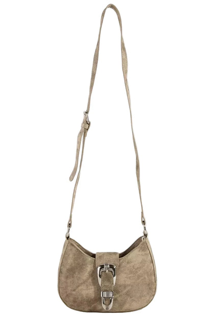 Fame Buckle Detail Hobo Shoulder Bag