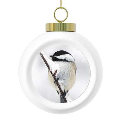 Black-capped Chickadee - Christmas Ball Ornament