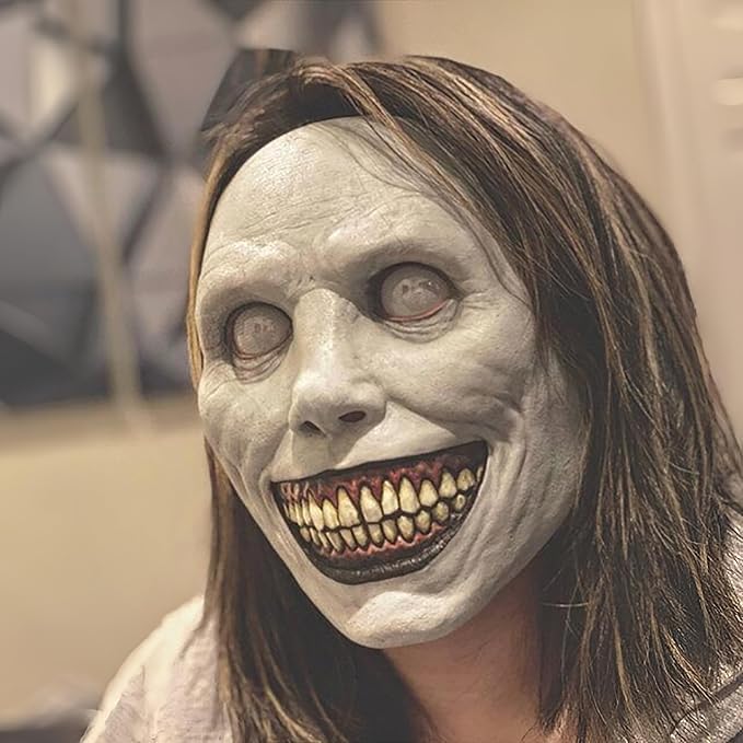 Aerkersun Scary Halloween Mask Breathable Natural Latex Demon Size General