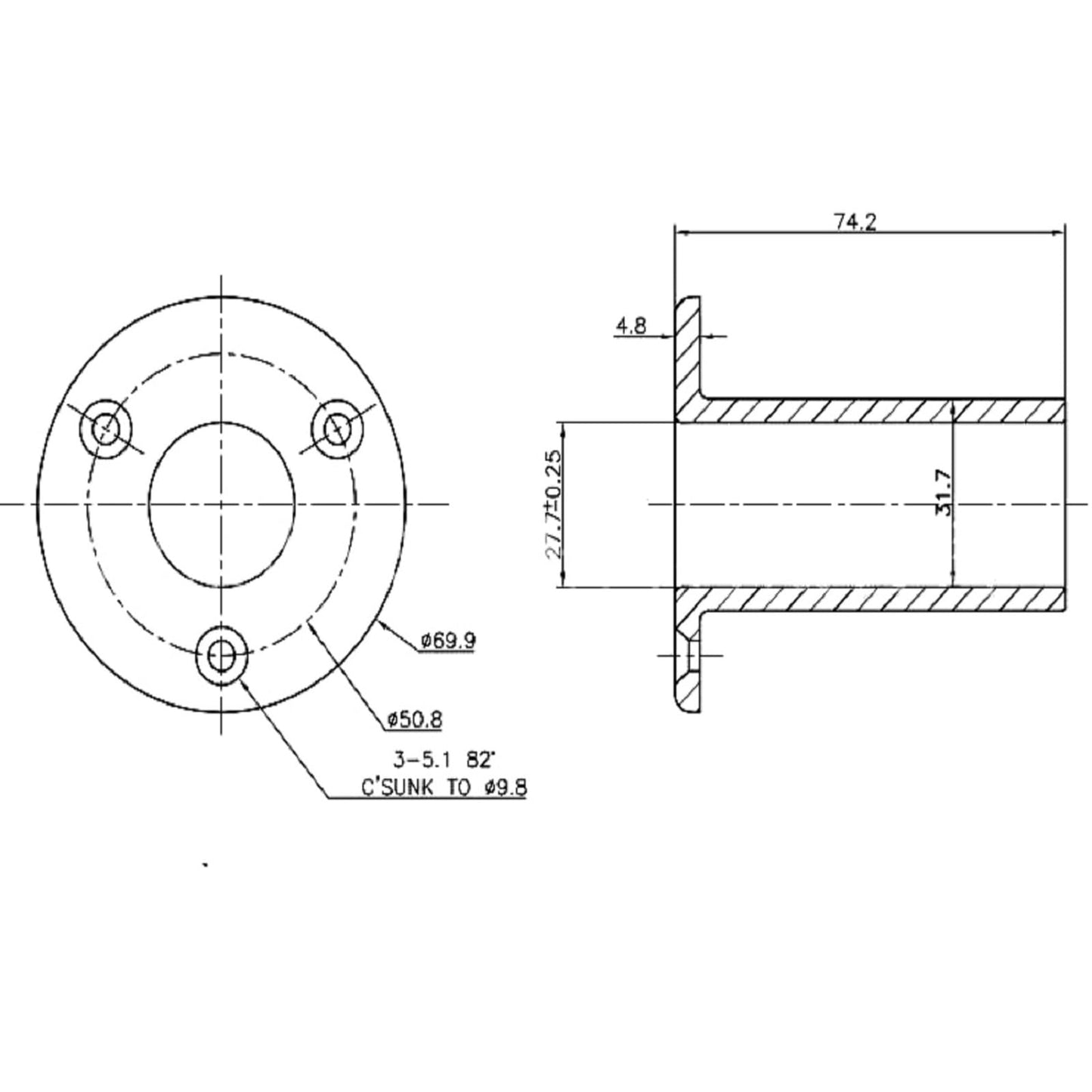 VAROILAR 4X Folding Pontoon Ladder Insert Plugs 1" Boat Hook Mount 4Pcs